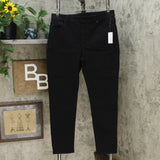 DG2 by Diane Gilman Women's Stretch Denim 5 Pocket Jeggings Black Large