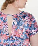 Ideology Women's Plus Size Wallflower Printed Keyhole Back Top