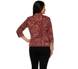 Joan Rivers Pretty In Paisley Jersey Knit Blazer with 3/4 Sleeves