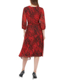 Calvin Klein Women's Snake Print Wrap Front Shift Dress
