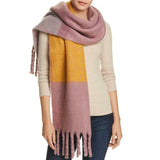 Vero Moda Women's Fringe Rectangle Laura Color Block Scarf