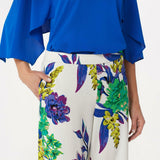 Dennis Basso Women's Floral Luxe Crepe Wide Leg Pants