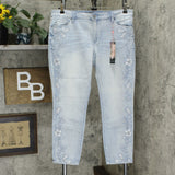 Laurie Felt Women's Classic Denim Embroidered Slim Leg Jeans