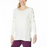 Antthony Womens Plus Size Dolman Sleeve Pullover Sweater Ivory 3X