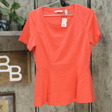 Isaac Mizrahi Live! Women's Short-Sleeve Seamed Peplum Knit Top