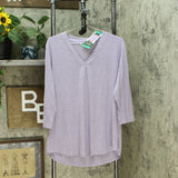 Orvis Women's 3/4 Sleeve V-Neck Linen Blend T-Shirt