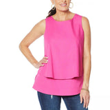DG2 by Diane Gilman Women's Plus Size SoftCell Chambray Easy Tank Blouse