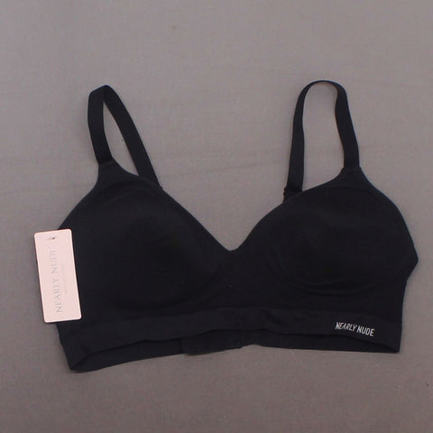 Nearly Nude Women's Seamless Comfortable Lounge Bra Black Large