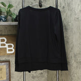 Cuddl Duds Women's Lightweight Comfort Tie Front Top Black Large