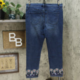 DG2 by Diane Gilman Women's Embroidered Hem Ankle Jeans