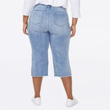 NWT NYDJ Women's Coheed Wide Leg Capri Fray Hem Jeans. A377700 18