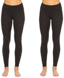 Felina Women's 2 Pack Wide Waistband Sueded Lightweight Leggings