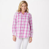 NWT Joan Rivers Plus Size Plaid Shirt With Fringe Hem. A347332-Plus 1X