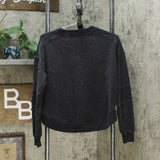 Material Girl Active Women's Moto Detailed Cropped Sweatshirt Black Large