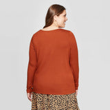 Ava & Viv Women's Plus Size Long Sleeve V-Neck T-Shirt