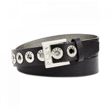 DKNY Women's Pebbled Faux Leather Grommet Belt