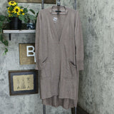 H by Halston Petite Open Front Hi Low Duster Cardigan Sweater
