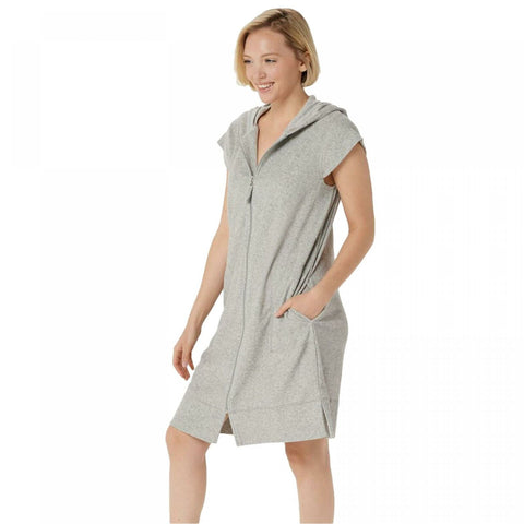 Stan Herman Plus Size Baby Terry Zip-Up Hoodie Lounger Robe