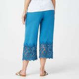 NWT LOGO By Lori Goldstein Plus Crochet Detail Knit Crop Pants. A290500-Plus 1X