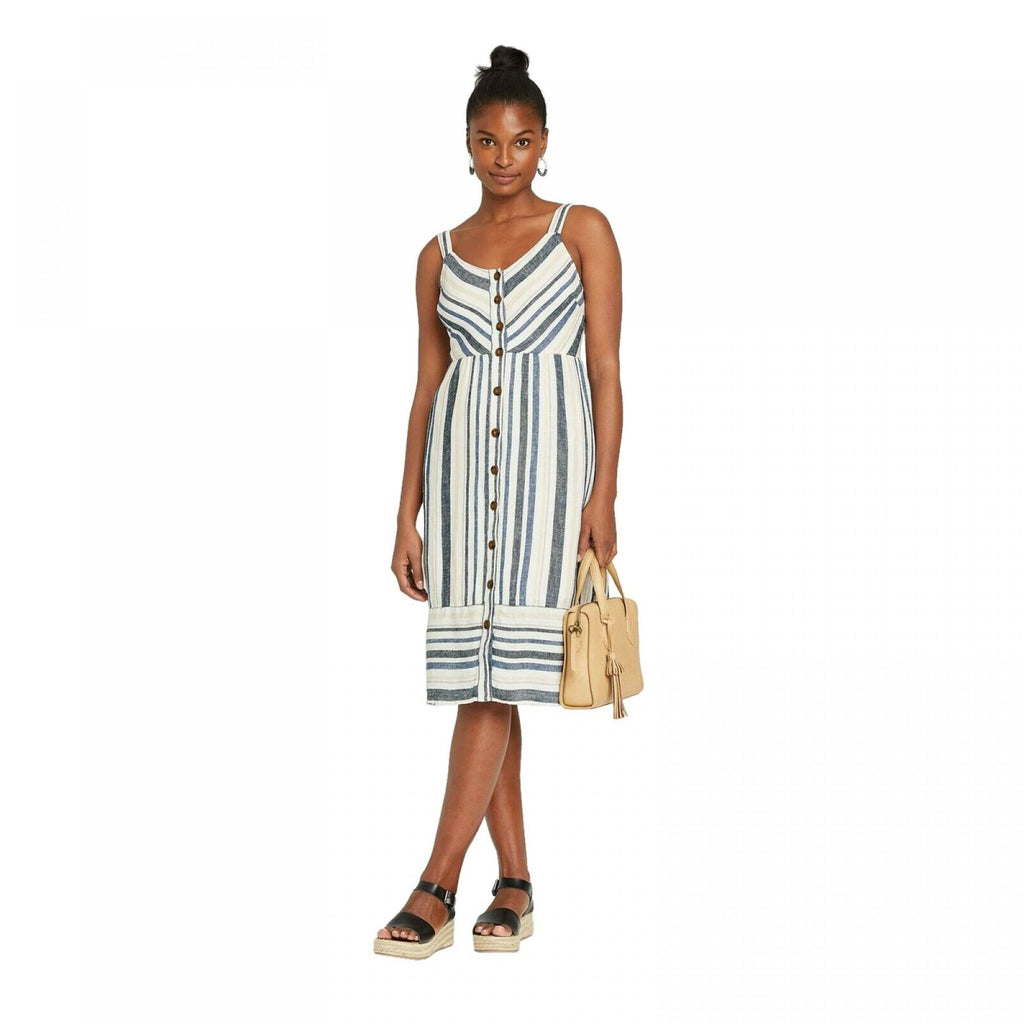 Universal Thread Women's Striped Sleeveless Button Front Sun Dress Biggybargains Universal Thread Women's Striped Sleeveless Button Front Sun Dress Biggybargains
