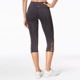 Ideology Women's Space Dyed Cropped Cutout Leggings