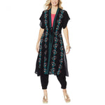 Curations Women's Embroidered Gauze Kaftan Cover Up