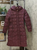 Cole Haan Women's Box Quilt Down Puffer Coat Merlot Small