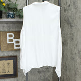 Fever Women's Sleeveless Button Up Blouse White XXL