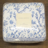 Laura Ashley Veronique 4-Piece Full Comforter Set White / Blue Floral