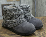 Muk Luks Women's Patti Faux Suede Knit Cuffed Winter Ankle Boots