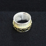 Katherine Winters Sterling Silver And Gold Plated Flower Spinner Ring Size 6