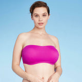 Shade & Shore Women's Ribbed Bandeau Bikini Top