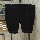 DG2 by Diane Gilman Pull On Bermuda Shorts Black Petite Plus 3X