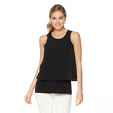 DG2 by Diane Gilman Women's Plus Size Mixed Media Crepe Easy Tank Top