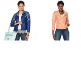 Colleen Lopez Women's Embroidered Faux Leather Jacket