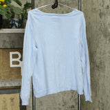 Karen Scott Women's Side-Slit Cotton Sweater Waterfall Blue Large