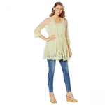 LaBellum by Hillary Scott Women's Lace Topper With Scalloped Hem