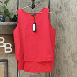 DG2 by Diane Gilman Women's Double Layer Mixed Media Easy Tank Top