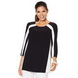 Antthony Women's Colorblock 3/4 Bell Sleeve Knit Blouse