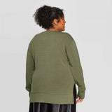 Ava & Viv Women's Plus Size Lightweight Long Sleeve Crewneck Sweatshirt