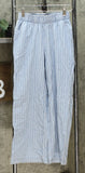 DG2 by Diane Gilman SoftCell Denim Wide Leg Pants Chambray Stripe Petite XS