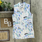 Alfani Women's Sleeveless Button Up Print Tunic Blouse