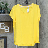Isaac Mizrahi Live! Plus Scoop Neck Curved Ruffle Hem Knit Top