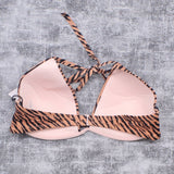 Shade & Shore Women's Tiger Lightly Lined Triangle Bikini Top