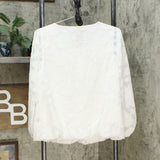 Alfani Women's 3/4 Sleeve Jacquard Bubble Top