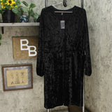 H by Halston Women's Plus Size Crushed Velvet Wrap Dress