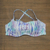 Shade & Shore Women's Light Lift Square Neck Bikini Top Blue Tie Dye 34B