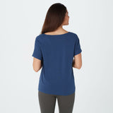 AnyBody Women's Knitted Jersey V-Neck Short Sleeve Twist Front T-Shirt