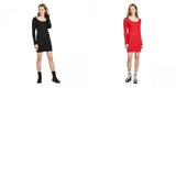 Wild Fable Women's Long Sleeve Scoop Neck Rib Knit Mini Dress