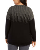 Alfani Plus Size Sparkle Shoulder Sweater